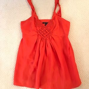 Banana republic orange silk sleeveless top